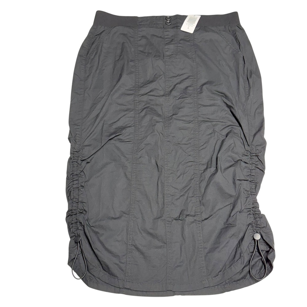 Torrid Black Side Cinch Parachute Poplin Cargo Midi Skirt
